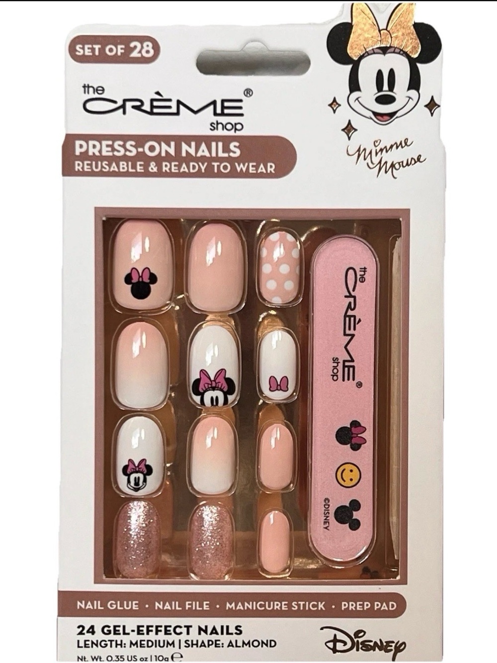 The Crème Shop Minnie Mouse Pink Press-On Nails Brand New in Box!!